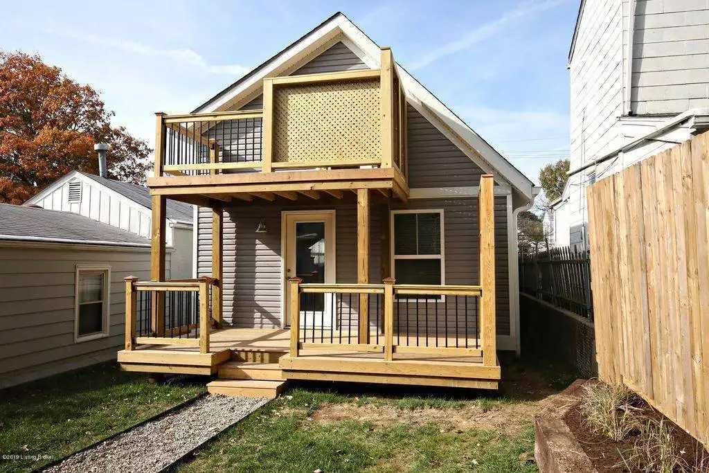 MSH 20180925 louisville kentucky ky payne cottage urban finished grey paneling rear side view back porch PX