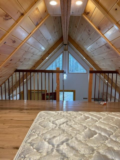 MSH 20230707 rural suburb New York City indoors finished loft view mattress second floor PX min