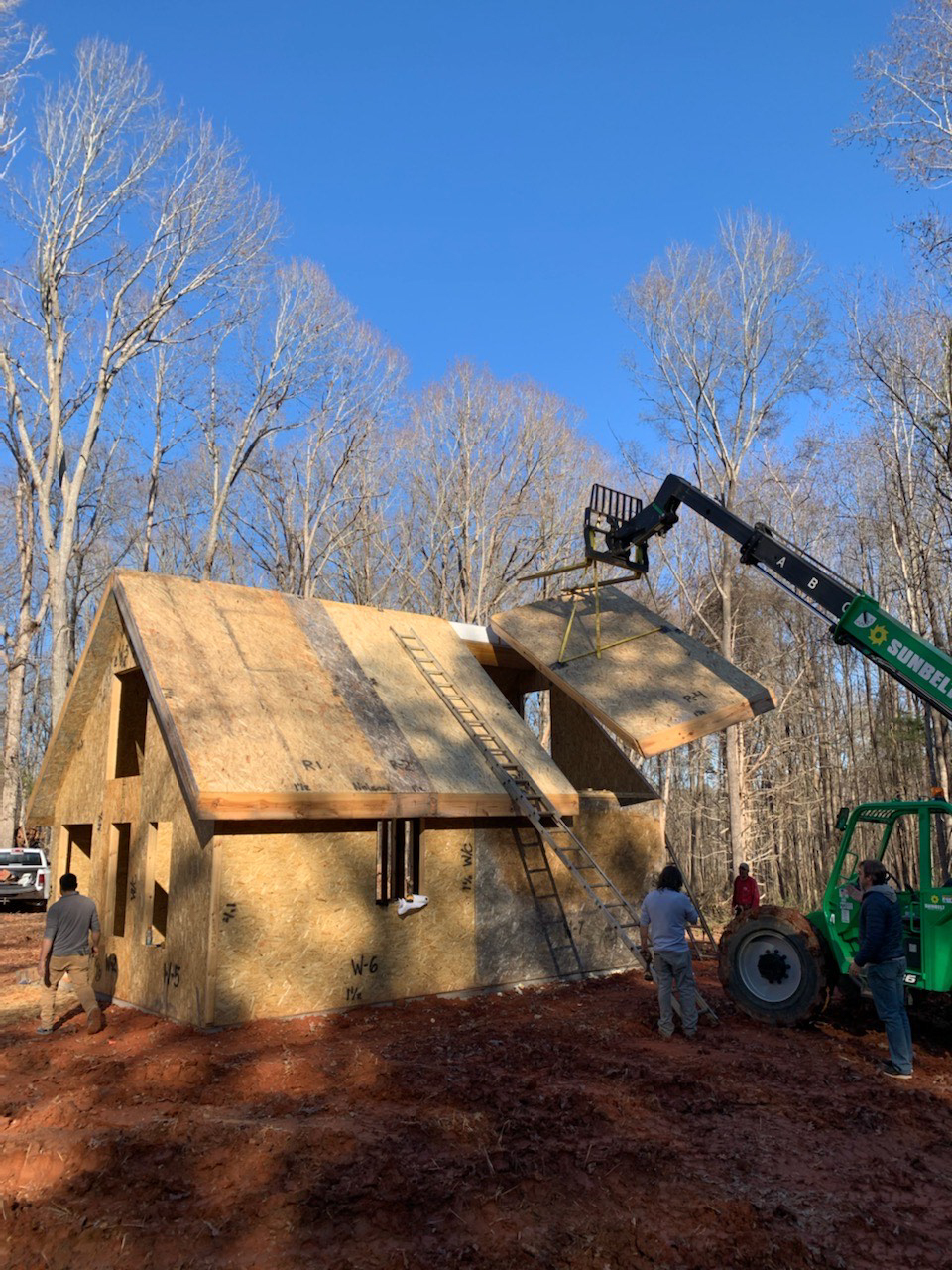 MSH Customer Build Cottage in the woods WIP roof panel install