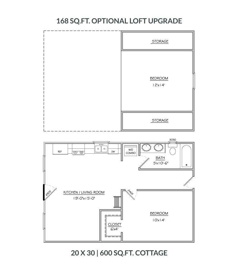 Cottage 600 w loft