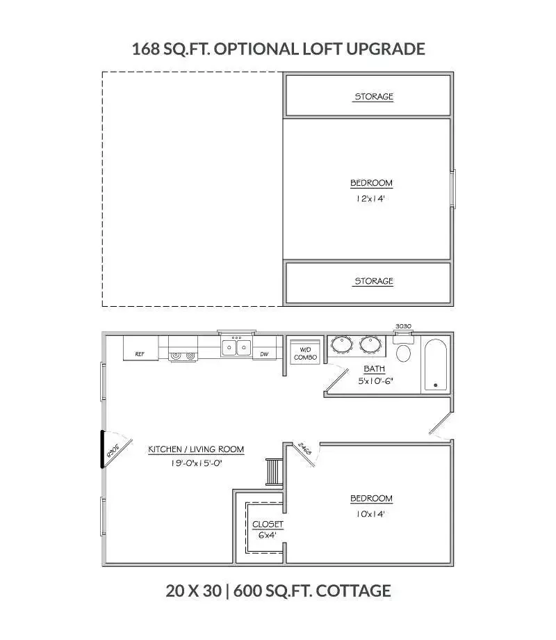 Cottage 600 w loft