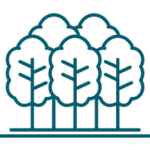 Icon of trees representing sustainability