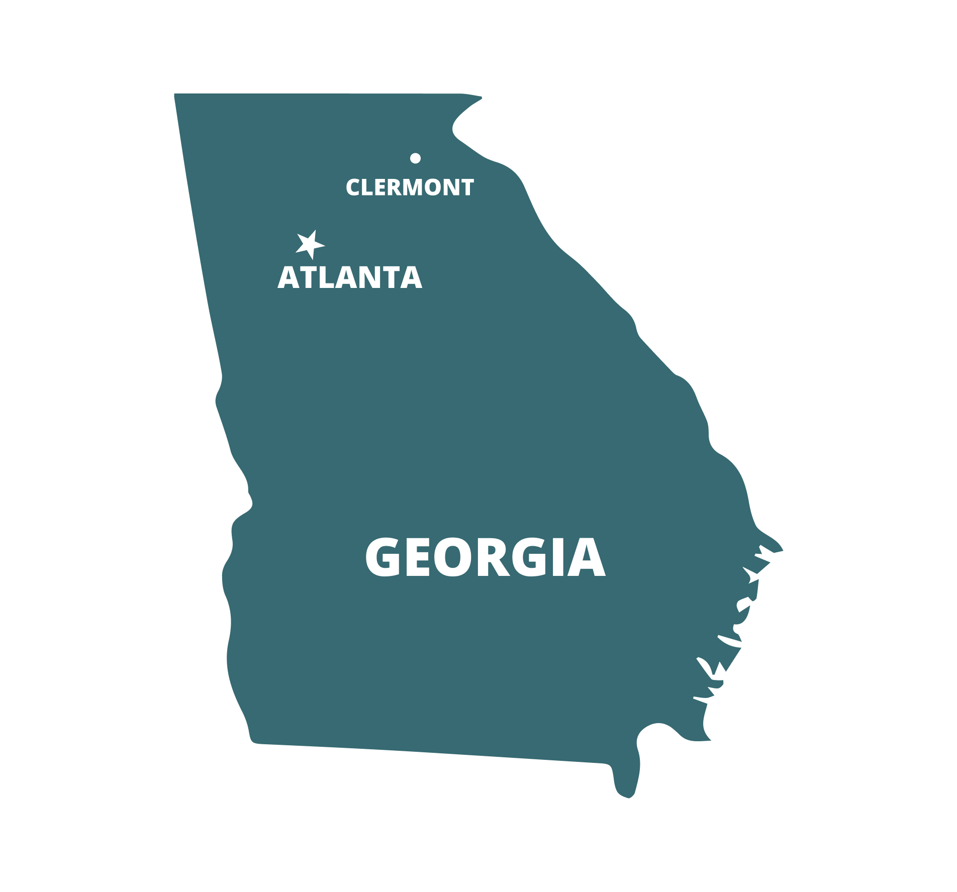 georgia map locating clermont site of 1988 tornado and atlanta