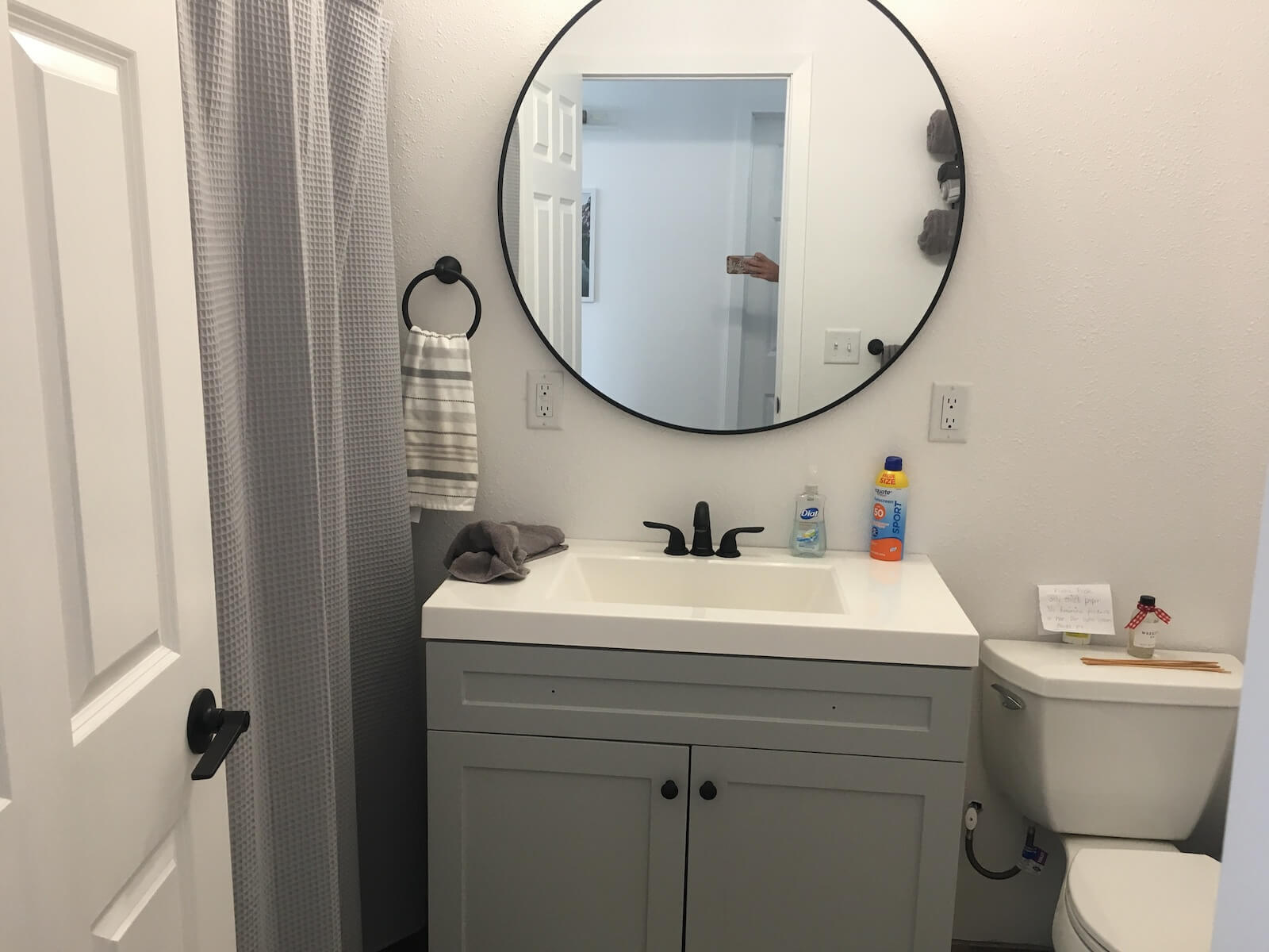 Iowa lake house modern customer build bathroom vanity