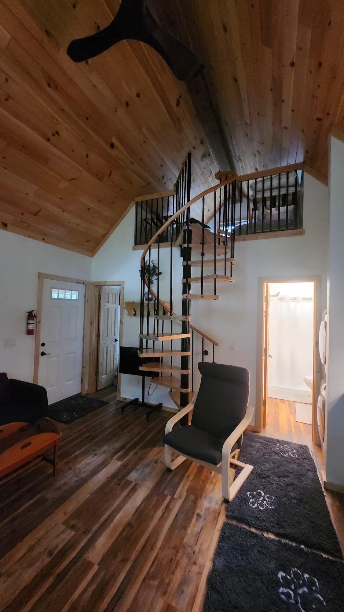 Looking at stairs and loft