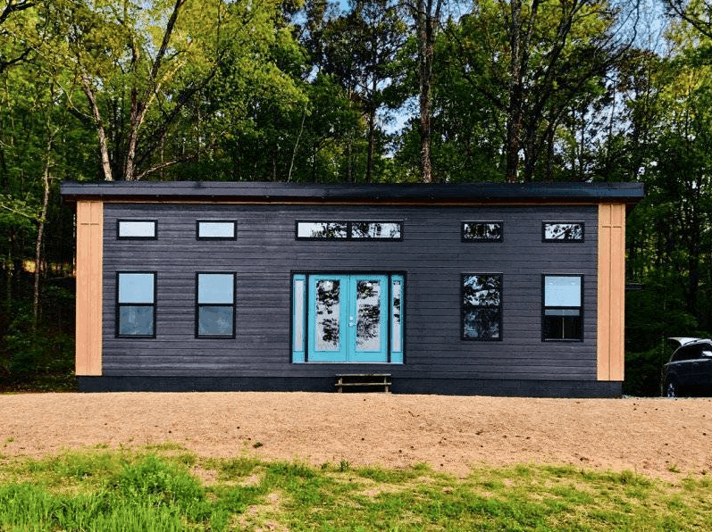 A modern style mighty small home built on land in Alabama