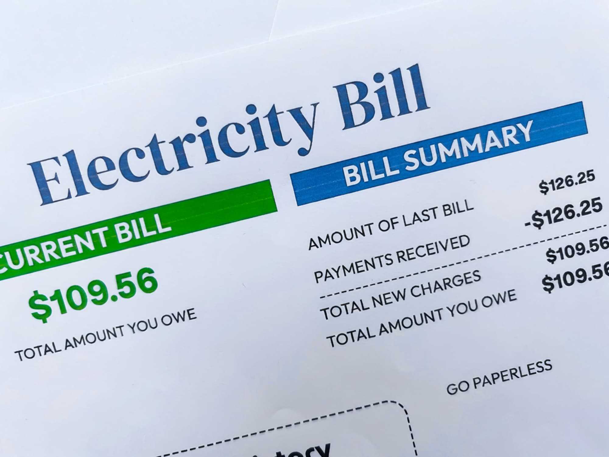Utility bill energy efficiency