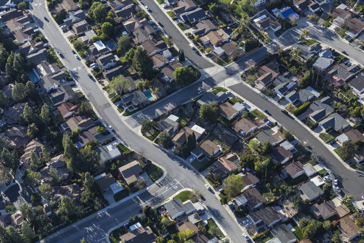 Ariel photo of traditional neighborhood