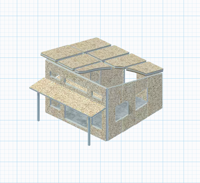 A cut-away image of a SIPs house panels