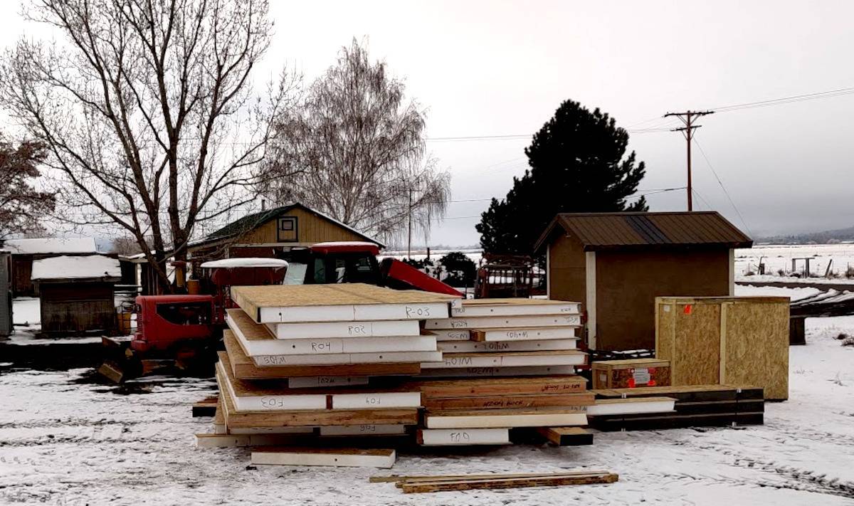 Image of stacks of materials after having been off-loaded