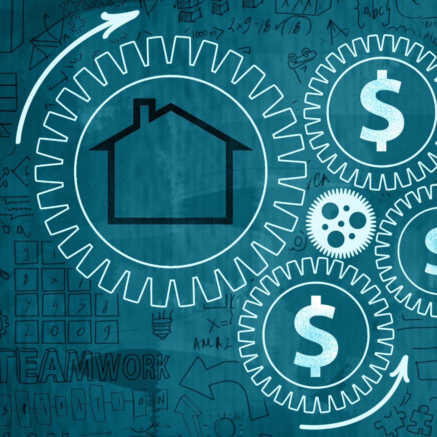 illustration of a home generating revenue