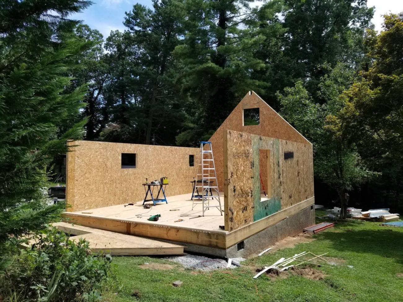 Rear right view of a Cottage under construction