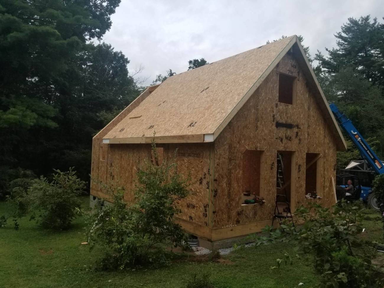 Front left view of a Cottage under construction