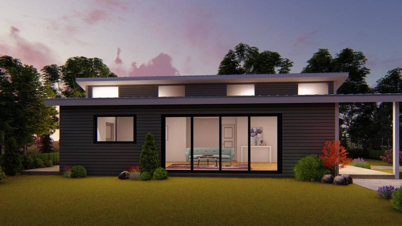 Contemporary house kit side render