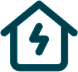 Illustration of a home with an electricity lightning bolt