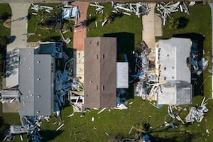 homes with various levels of hurricane damage