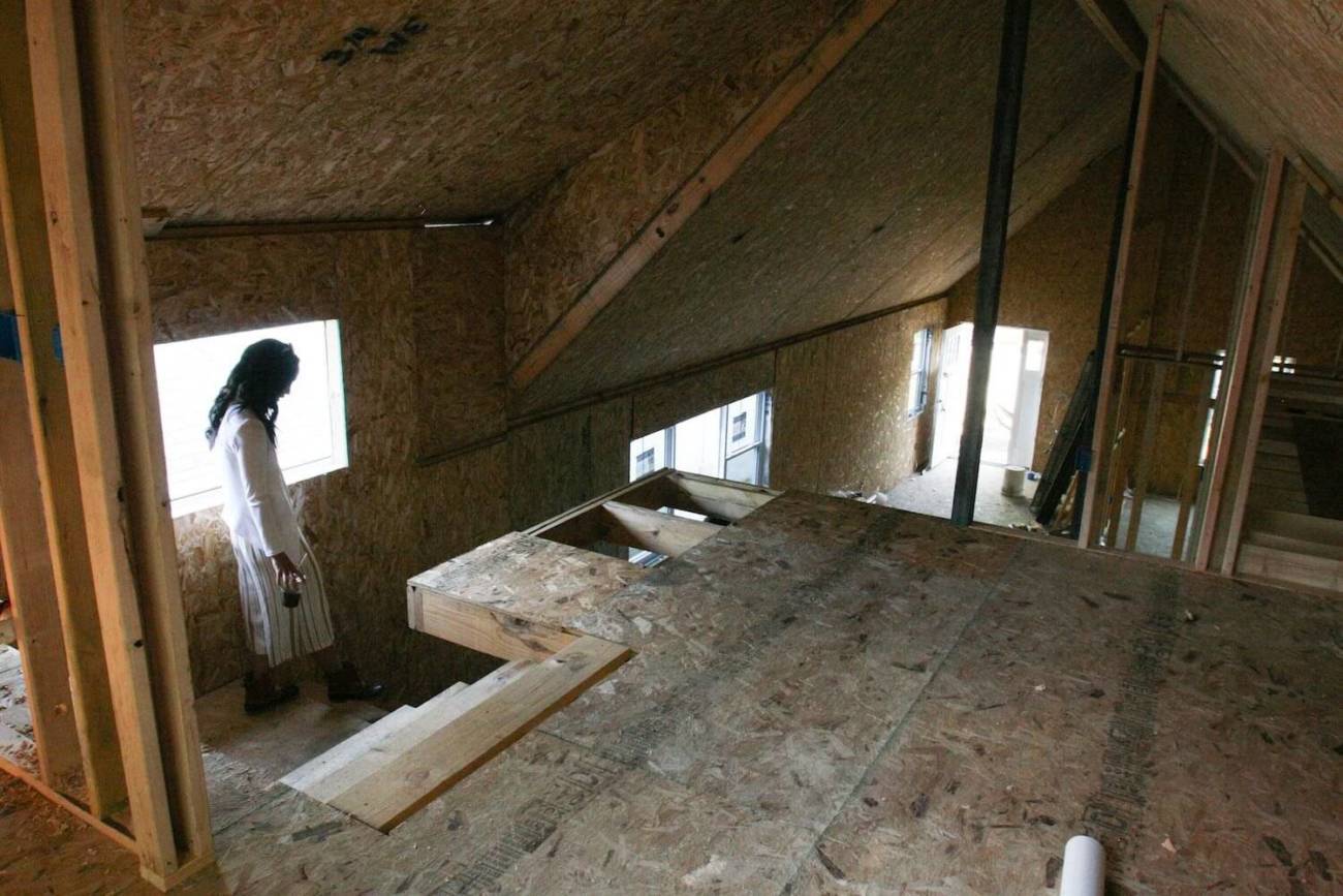 Photo of the unfinished loft of a custom Cottage