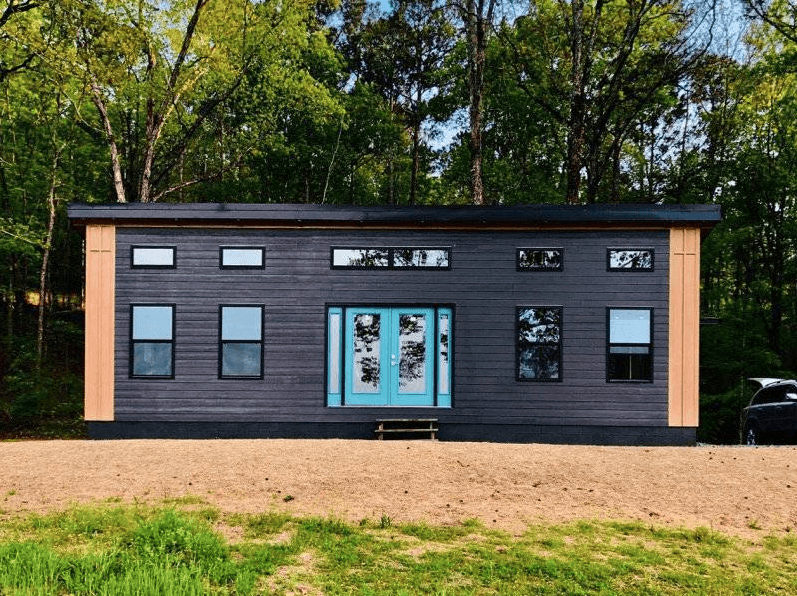A modern style mighty small home built on land in Alabama