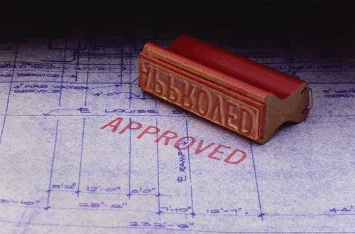 Rubber stamp with Approved