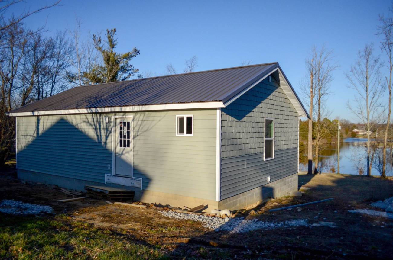 Photo of the backside of a Mighty Small Homes Ranch house