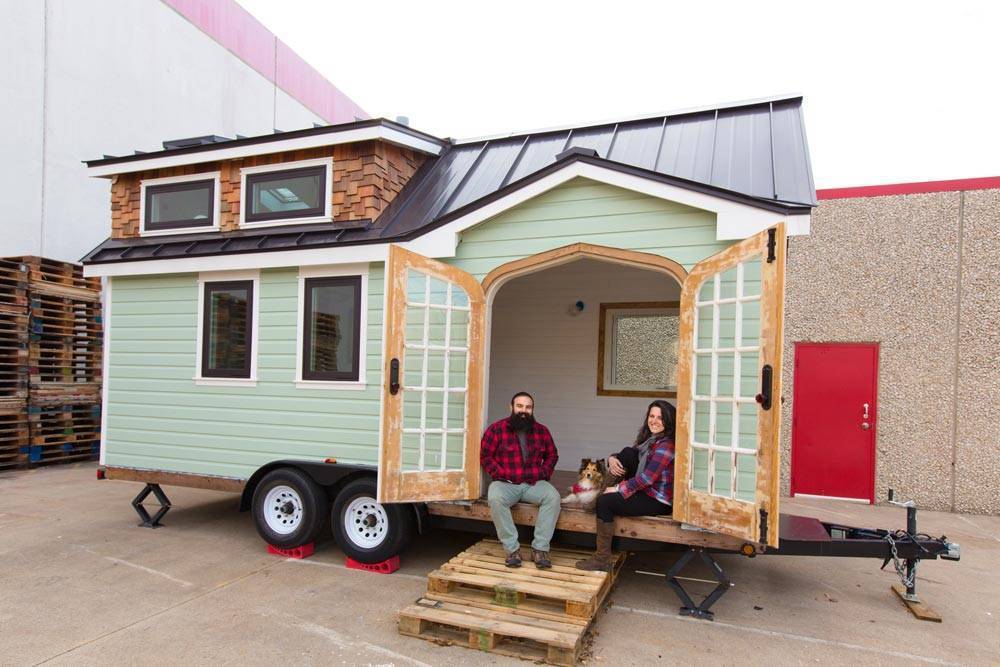Tiny home with its occupants